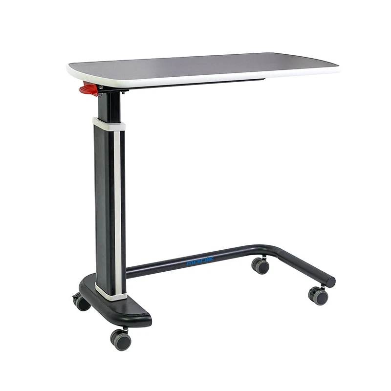 Medical height adjustable overbed table U basement movable hospital dining table