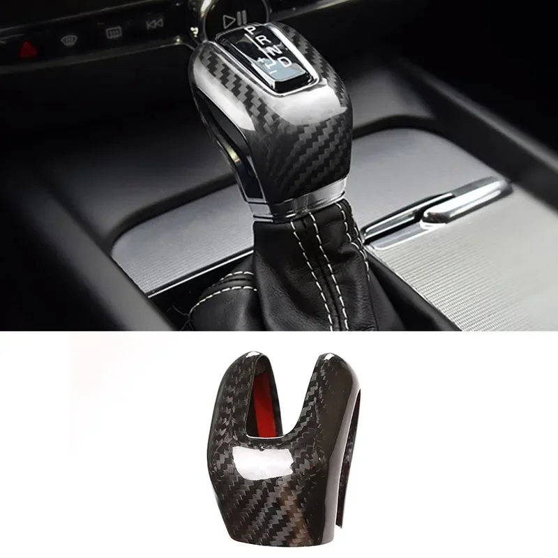 

For Volvo XC60 XC90 S60 V60 S90 V90 2013-2021 Real Carbon Fiber Car Gear Shift Knob Cover Trim Sticker Car Accessories