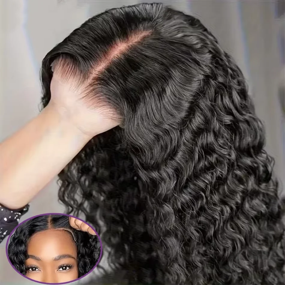 Perruque de cheveux humains Deep Wave 40 42 pouces, Lace Front HD 13x6, bouclée brésilienne, Loose Water Wave, densité 220, pour femmes