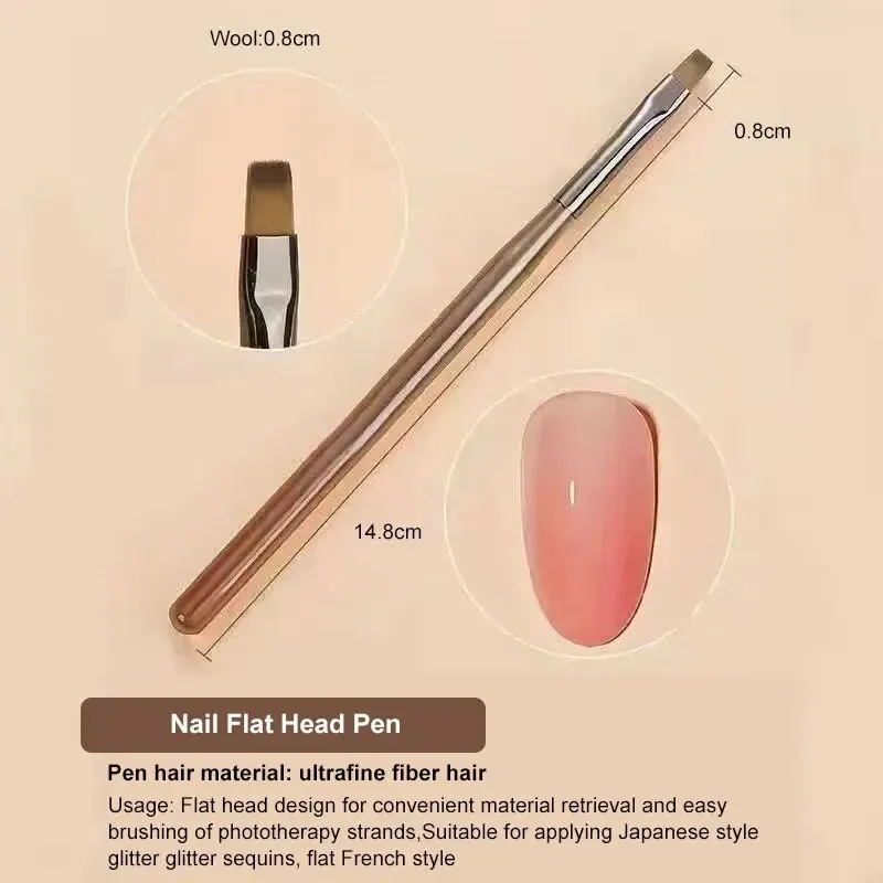 9 piezas de pinceles para uñas UV gel, delineadores para pintar, herramientas de dibujo para diseño de uñas y exhibición de puntas 4