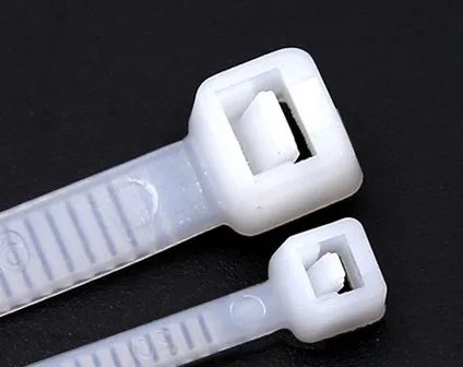 250 peças de braçadeira de cabo de nylon com travamento automático de plástico branco 4x250mm