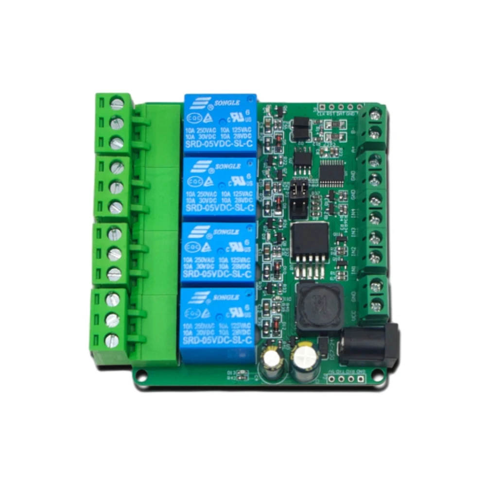 DC7-24V Modbus RTU 1/2/4 Channel Relay Module Supports RS485/TTL UART Communication Interfaces with Relay Switch Light