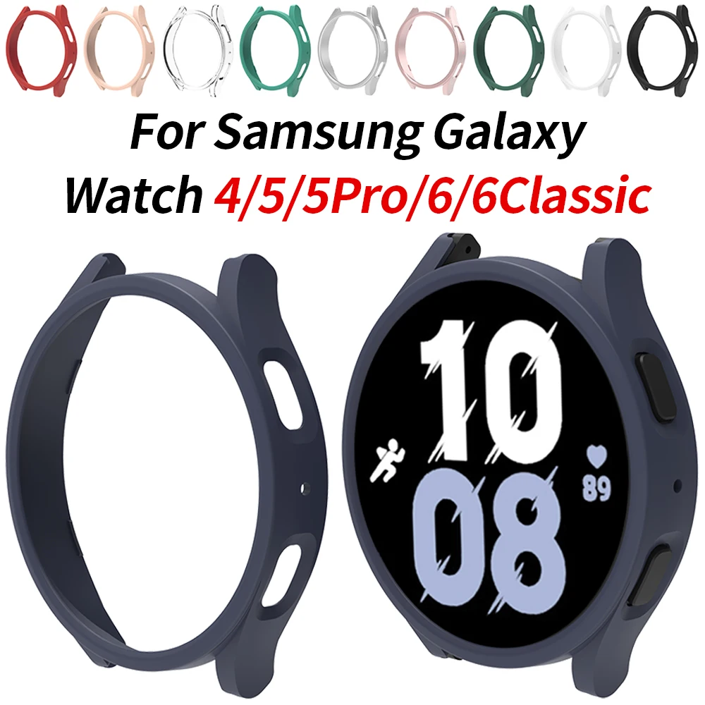 Case for Samsung Galaxy Watch 4/5/6 40mm 44mm 45m PC Matte Protective Bumper Shell for Watch 6 Classic 43mm 47mm Protector Cover