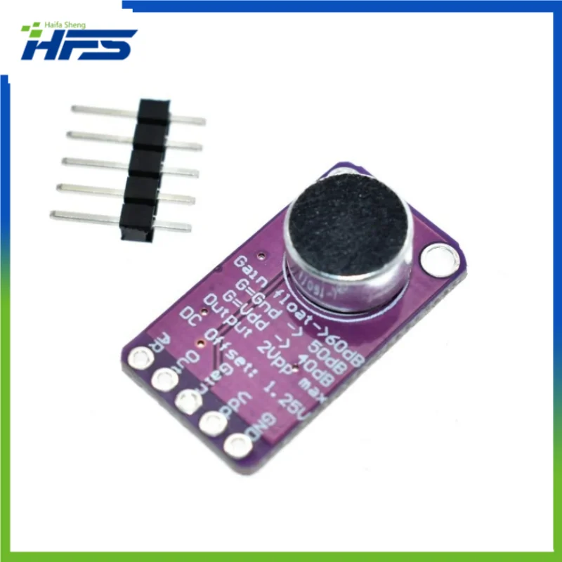 

AGC Microphone Amplifier Board Module, Auto Gain Control for Arduino, Programmable Attack and Release Ratio, Low THD, MAX9814