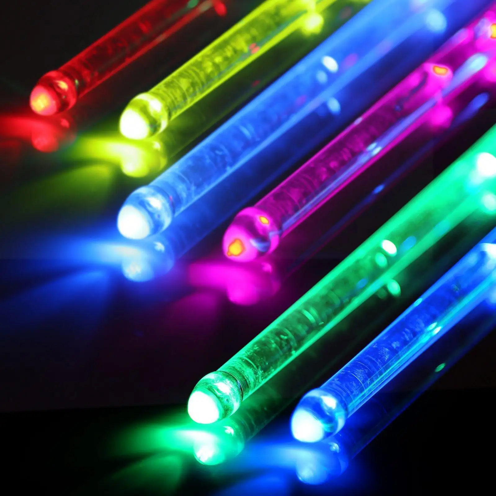 Rechargeable LED Light 15 Color Gradient Glow Drumsticks Professional Cool LED PC Polymer Music Drum Stick Accessories