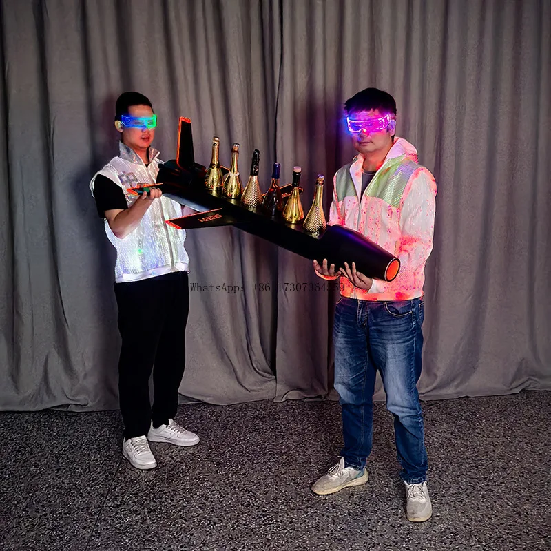 

Новый светодиодный светящийся кованый железный подъемник для вина, кресло-седан, 8 шт., набор шампанского, красочный свет, креативный самолет-бар