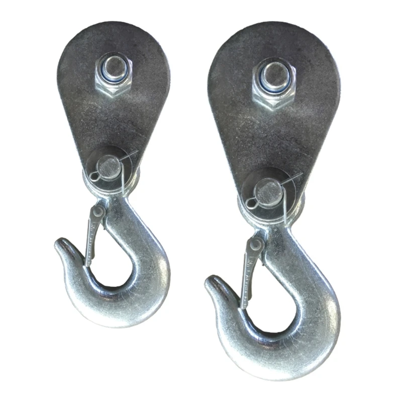 

Hoist Block Hook Safety Clip Pulley Lifting Pulley for Rope Winch with Hook Dropship