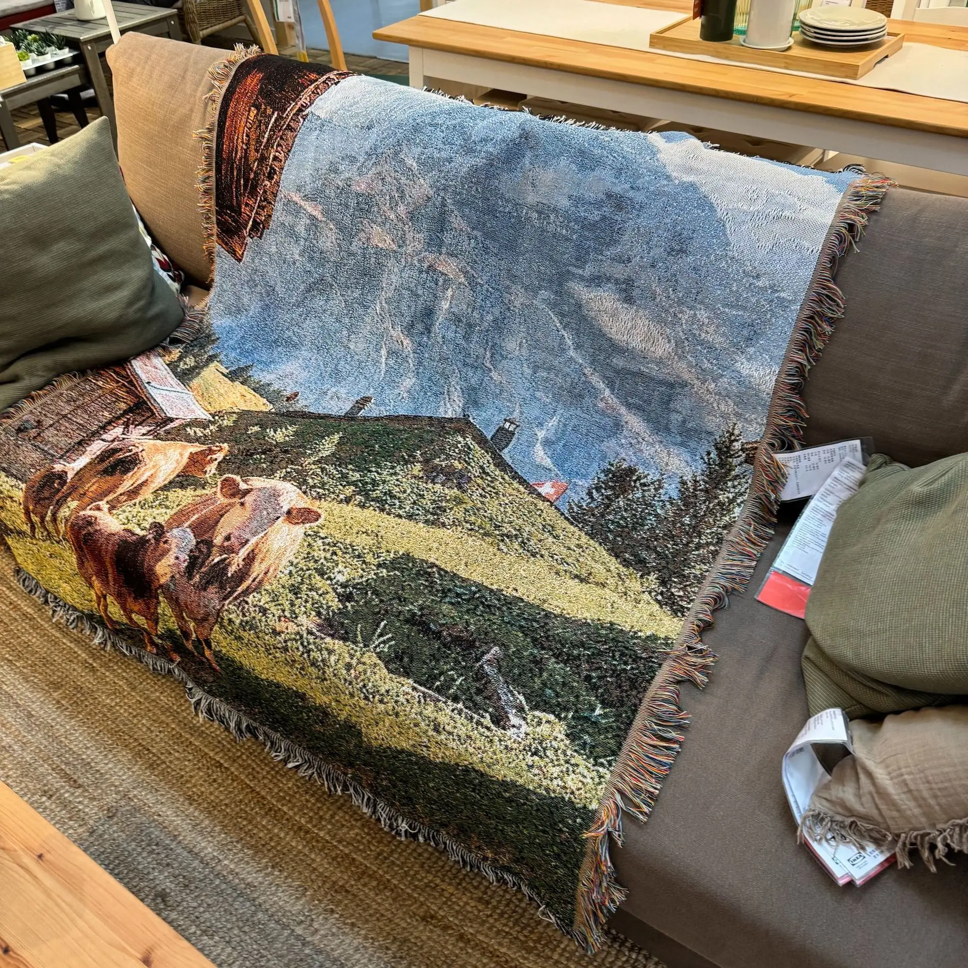 

Одеяло для дивана Alps Mountain Lacape, одеяло для сна, декоративное вязаное шерстяное полиэстеровое одеяло в стиле кантри для всех сезонов