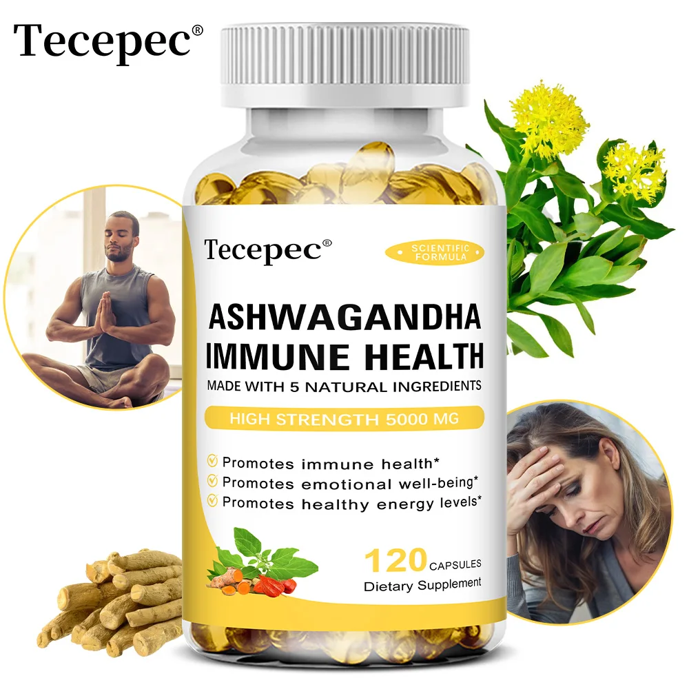 

Organic Ashwagandha Capsules - Stress Relief, Focus, Brain, Restful Sleep, Focus & Immune Support, Balance Energy Levels & Mood
