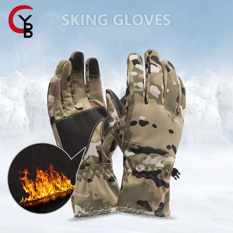 

YANBGIUO Winter Waterproof Ski Gloves for Men Women, Snow Warm Cycling Cold Weather, Driving Biking Running