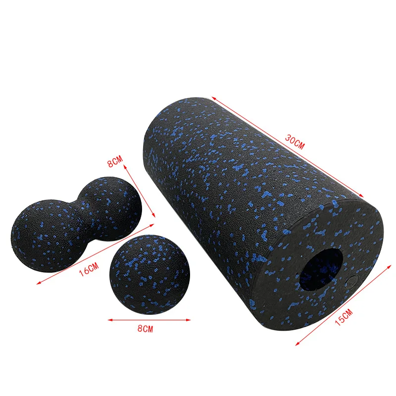 Rodillo de Yoga hueco para masaje, juego de pelota de cacahuete, columna de espuma EPP para Fitness, dolor de espalda, piernas, cadera, tejido