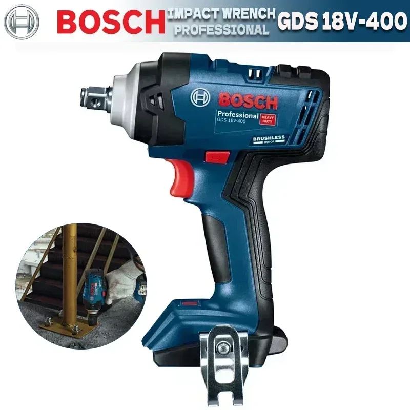 BOSCH GDS 18V-400 Cordless Impact Wrench Bare Tool 18V Professional Brushless High Torque Electric Wrench Power Tools GDS18V-400