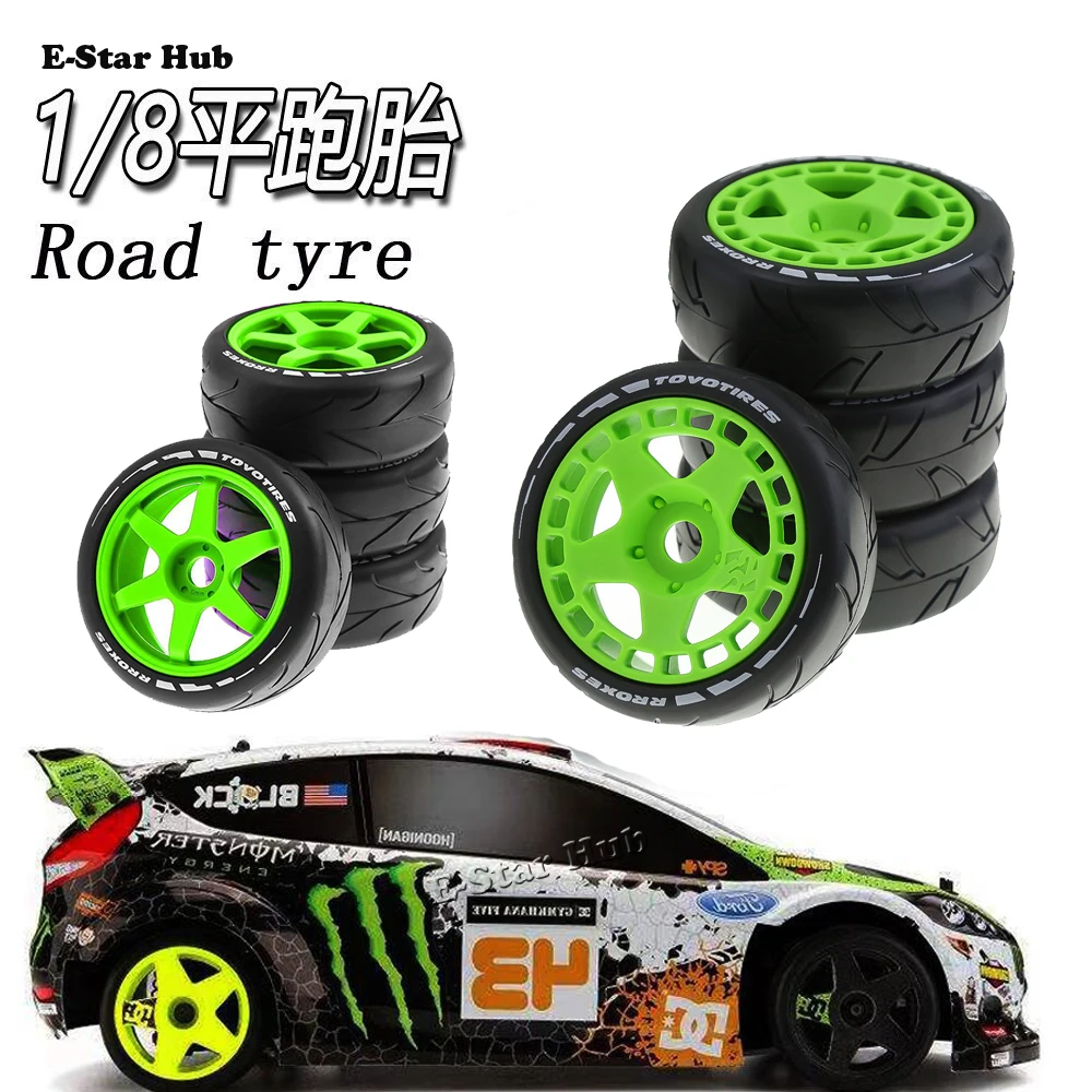 Image of 105mm 1/8 RC Auto Offroad Flachreifen Rallye-Reifen RV Buggy-Reifen 17mm Radhex für ARRMA Traxxas Redcat Team Losi Kyosho VRX