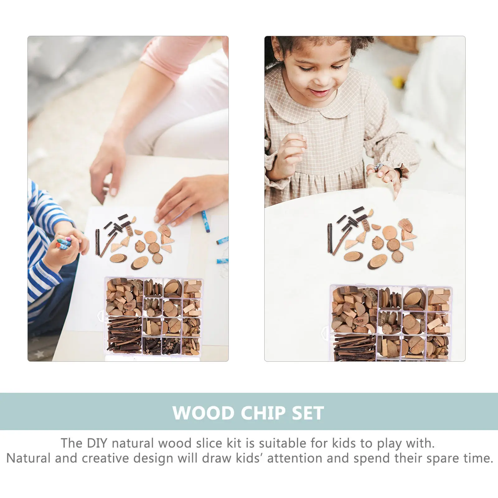 1Set DIY Wood Slices Natural Unfinished Tree Branches Craft Kit Educational Hands on Activity Fine Workmanship Dry Branch