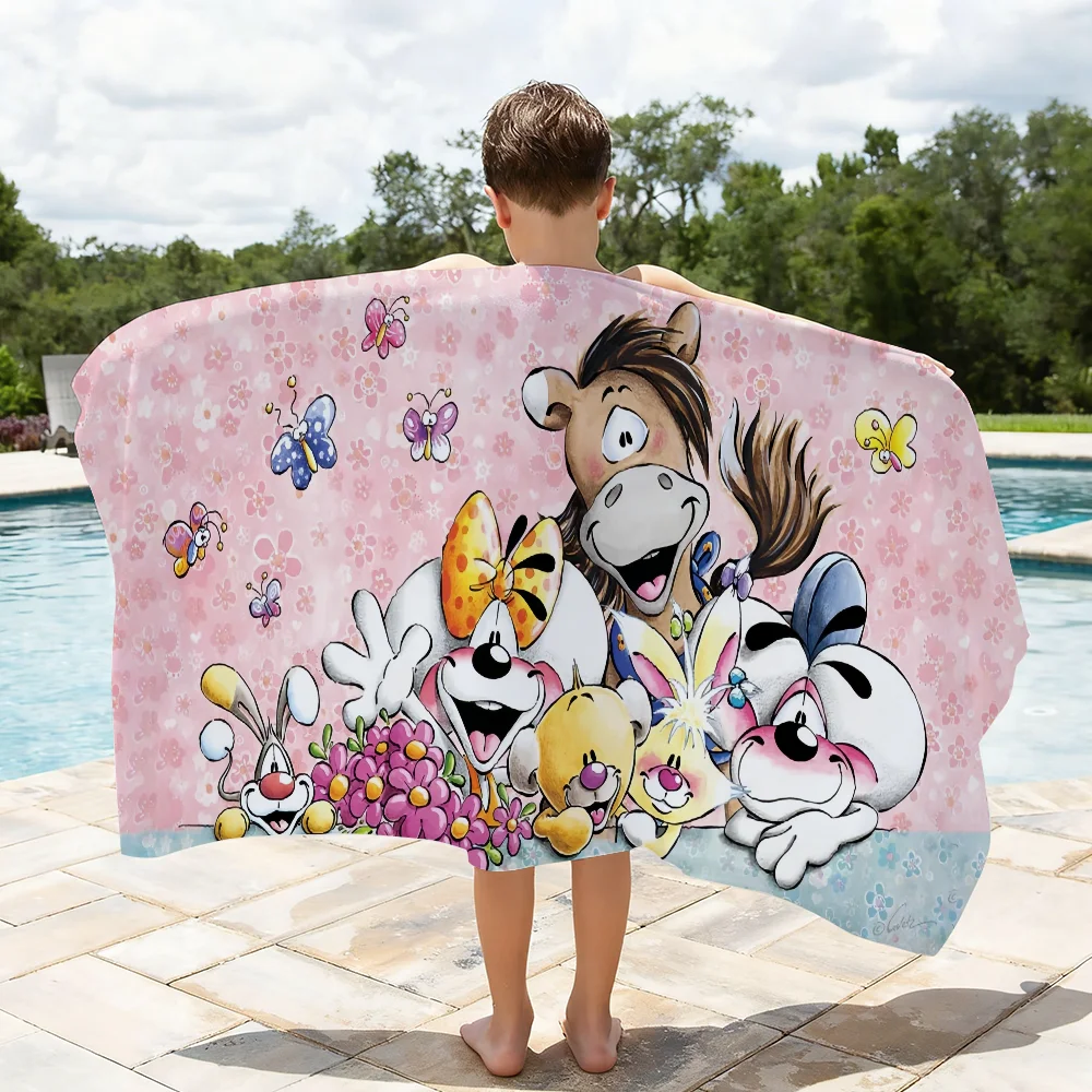 Cartoon Cute D-Diddl Mouse Towel Quick Dry Absorbent Beach Towel for Sports, Fitness, Swimming and Outdoor Activities