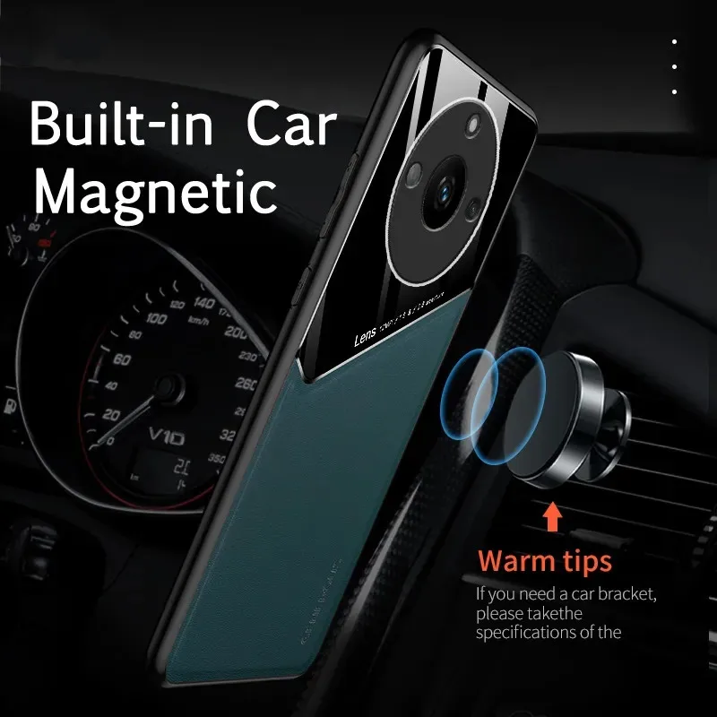 Leather Texture Case For Realme 11 5G Realme 11 Pro Plus 10 9 9i Cover With Car Magnetic Coque Fundas Capa - view 3