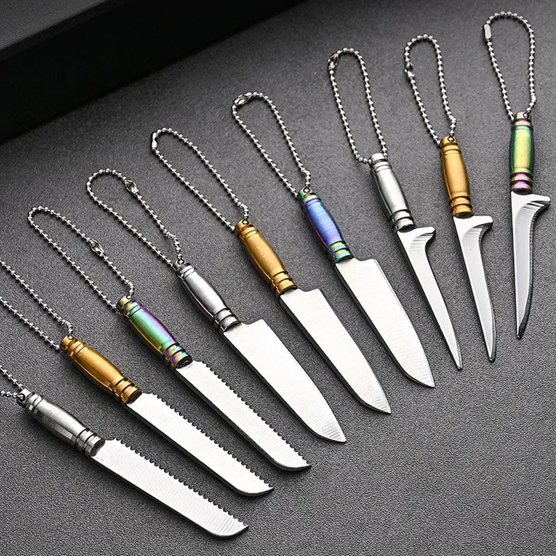 Acrylic Handle Mini Saw Outdoor Camping Unboxing EDC Knife Pocket Portable Stainless Steel Keychain Fixed Blade Knife For Men