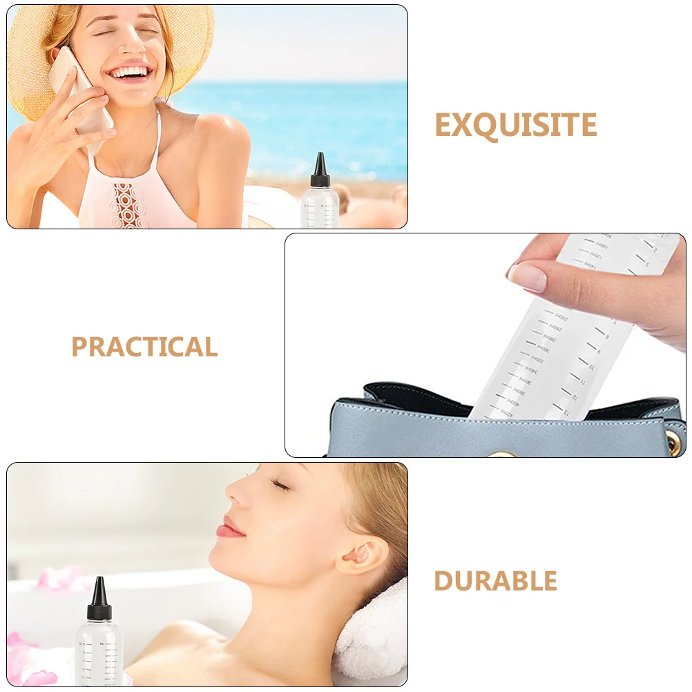 5pcs Measuring Sub Bottle Refillable Travel Liquid Container For Cosmetics Shampoo Lotion Hand Soap Transparent Reusable