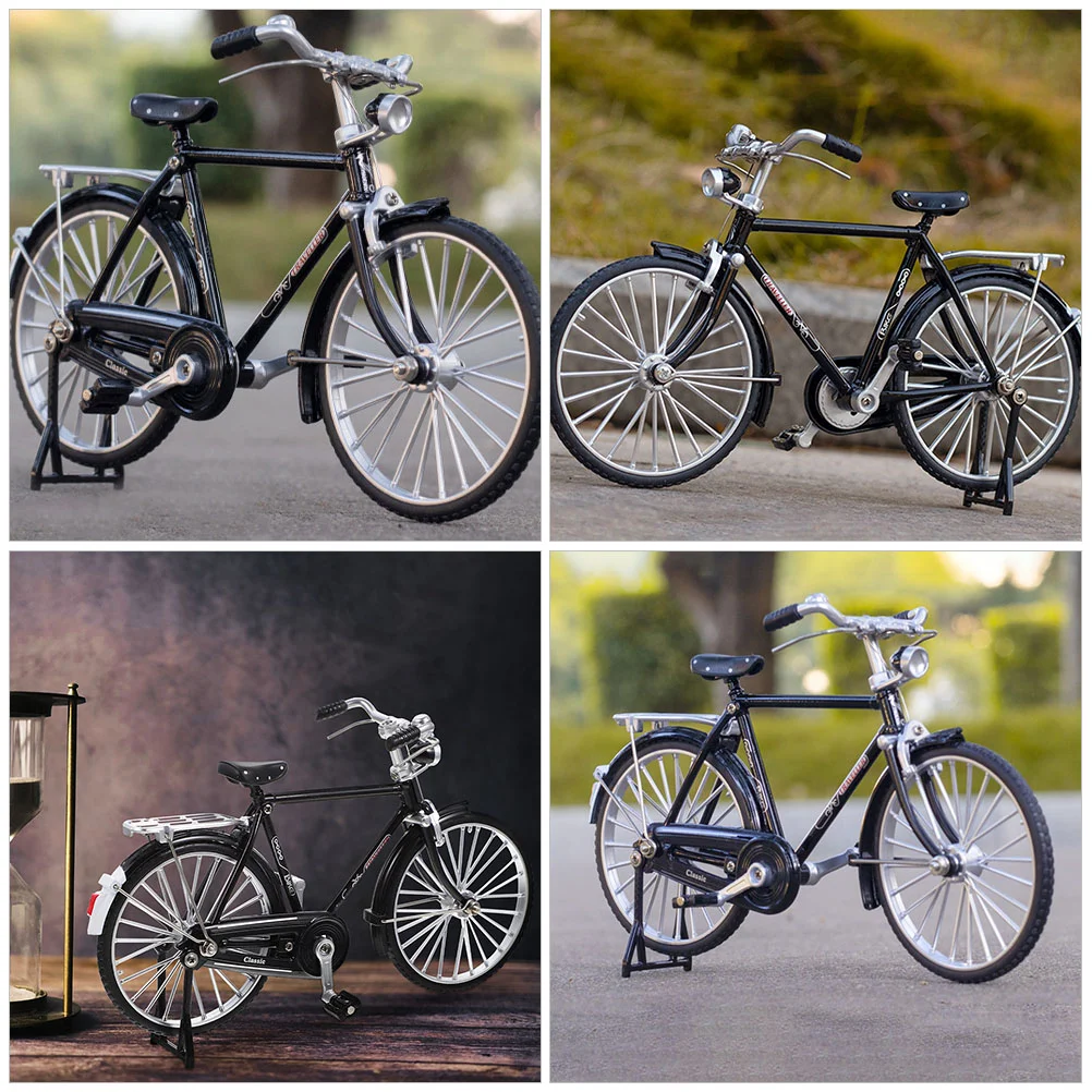 1:10 Mini Alloy Model Bicycle Diecast Metal Simulation Old-fashioned Retro 28 Bar Bicycle Finger Toy Children Collection Gifts