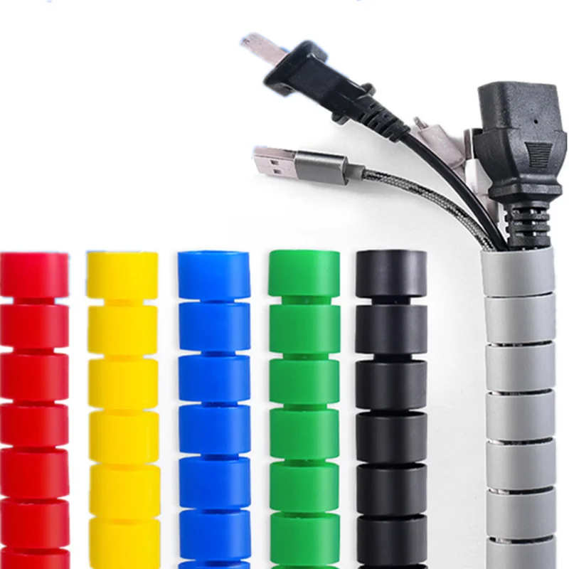 8/10/15/20/25mm 1M  Line Organizer Pipe Protection Spiral Wrap Winding Cable Wire Protector Cover Tube（without Wire-finder）