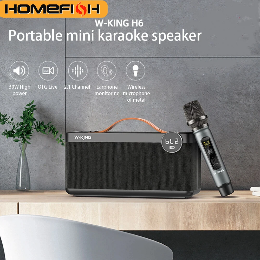 

Портативная мини-караоке-колонка W-King H6: компактный размер, мощный звук, идеально для дома и путешествий. Поддерживает TF-карты, USB-накопители, Bluetooth.