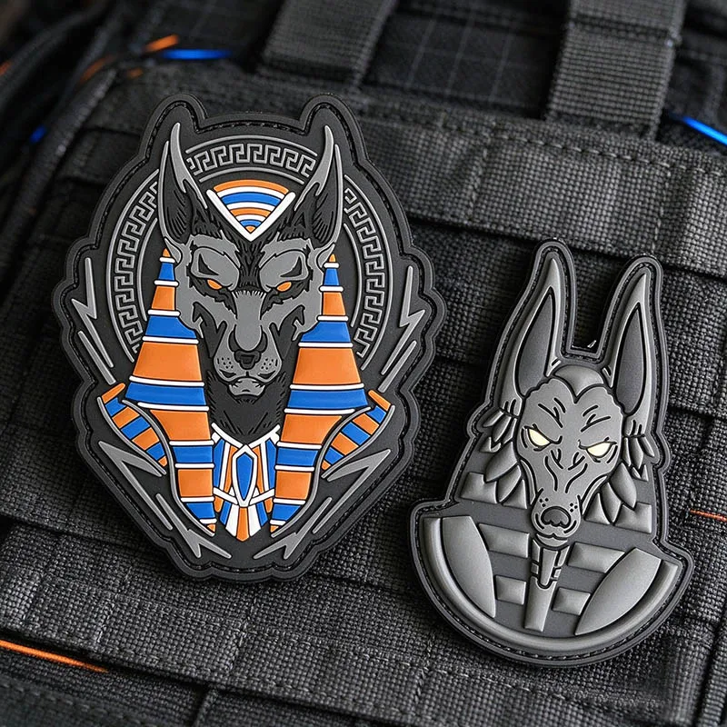Mythologie Taktischer PVC-Patch mit Klettverschluss Medusa Anubis Baphomet Cthulhu Shiva Gummi-Aufkleber Moral-Rucksack-Abzeichen Leuchtet im Dunkeln – Detail 5