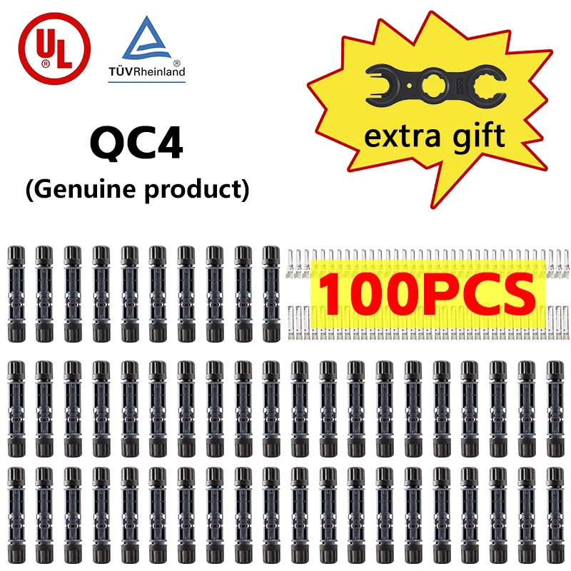 10/20/40/100 PCS Wholesale IP68 1500V PV Solar Conenctor QC4 solar connector PV Connector for 2.5/4/6mm2 Solar Cable