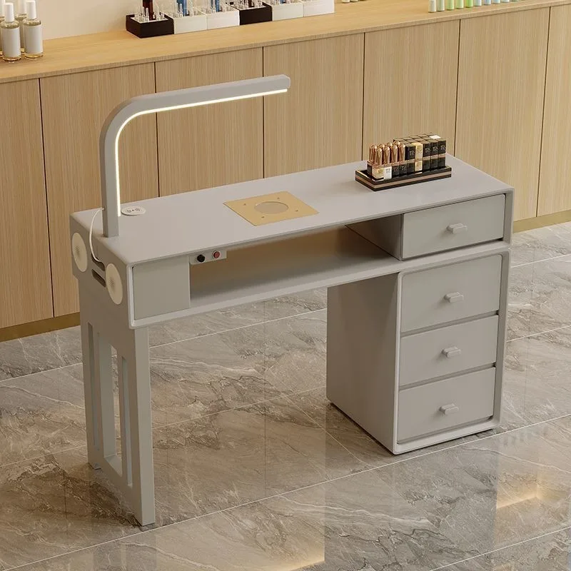 Nail art table and chair multi-functional set double Japanese single light luxury simple cream new product