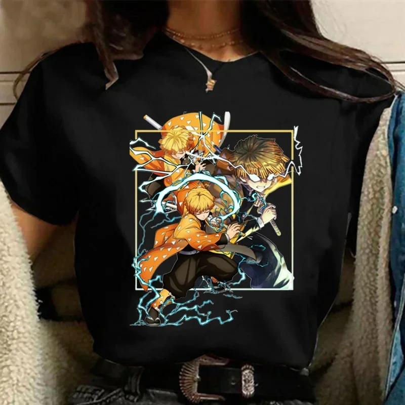 New Agatsuma Zenitsu Graphic Print T-shirt Men and Women Fashion Short Sleeve Street Casual Personality Anime T-shirt