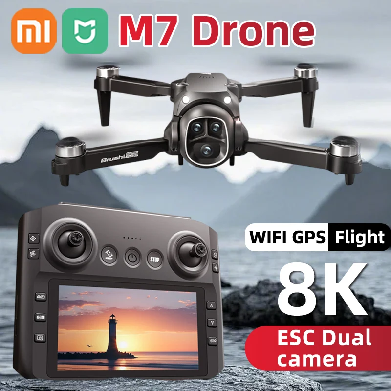 XIAOMI M7 RC Дрон 8K Профессиональный HD Аэрофотосъемка Пульт дистанционного управления Самолет HD Двойная камера Квадрокоптер для мальчиков Игрушки Подарки Дрон