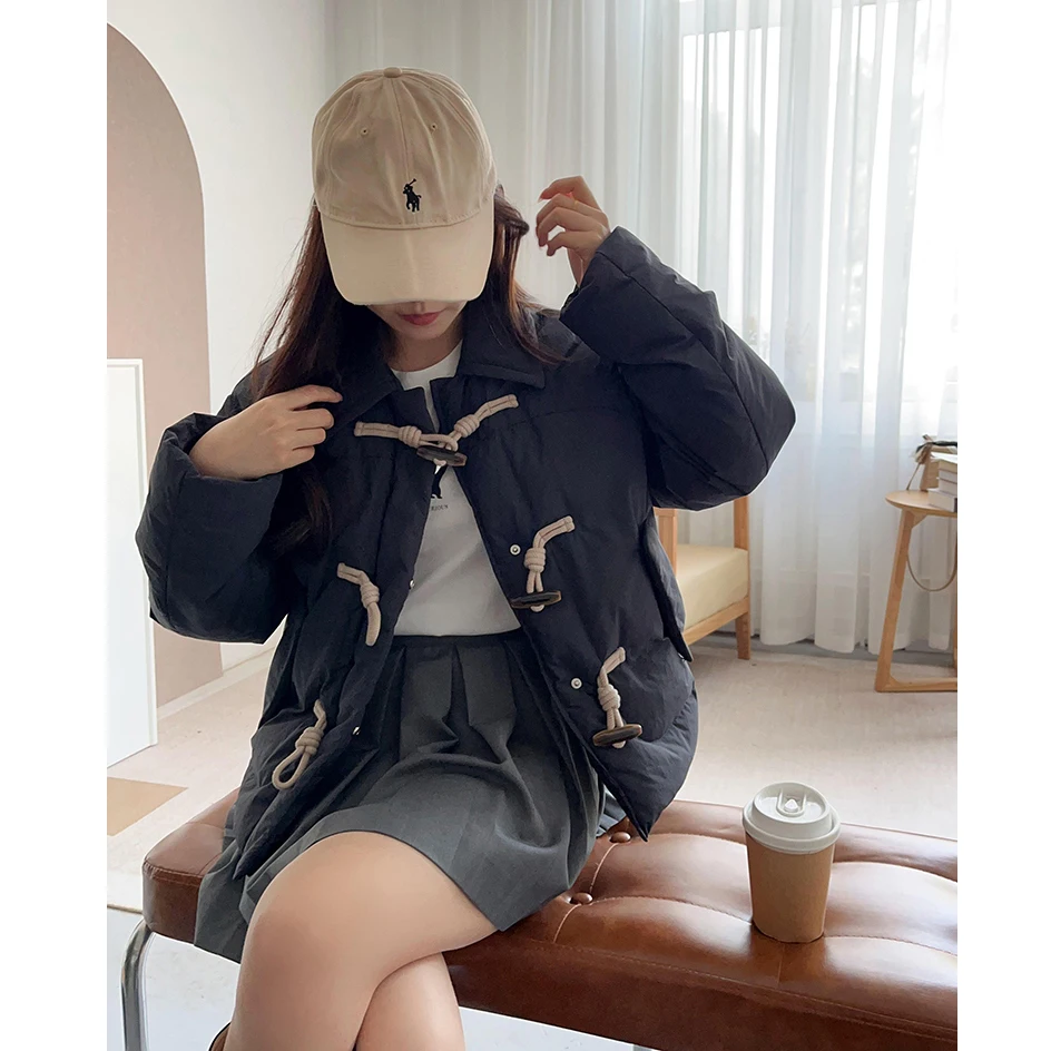   ort Puffer Jaet, женское теплое антисезонное молодежное пальто с воротником на пуговицах и прямым кроем