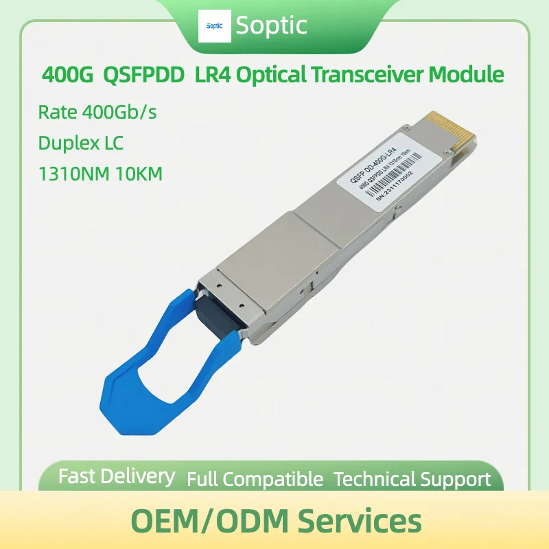 Cisco Compatible 400GBASE-LR4 QSFPDD PAM4 1310nm 10km DOM Duplex LC UPC SMF Optical Transceiver Module