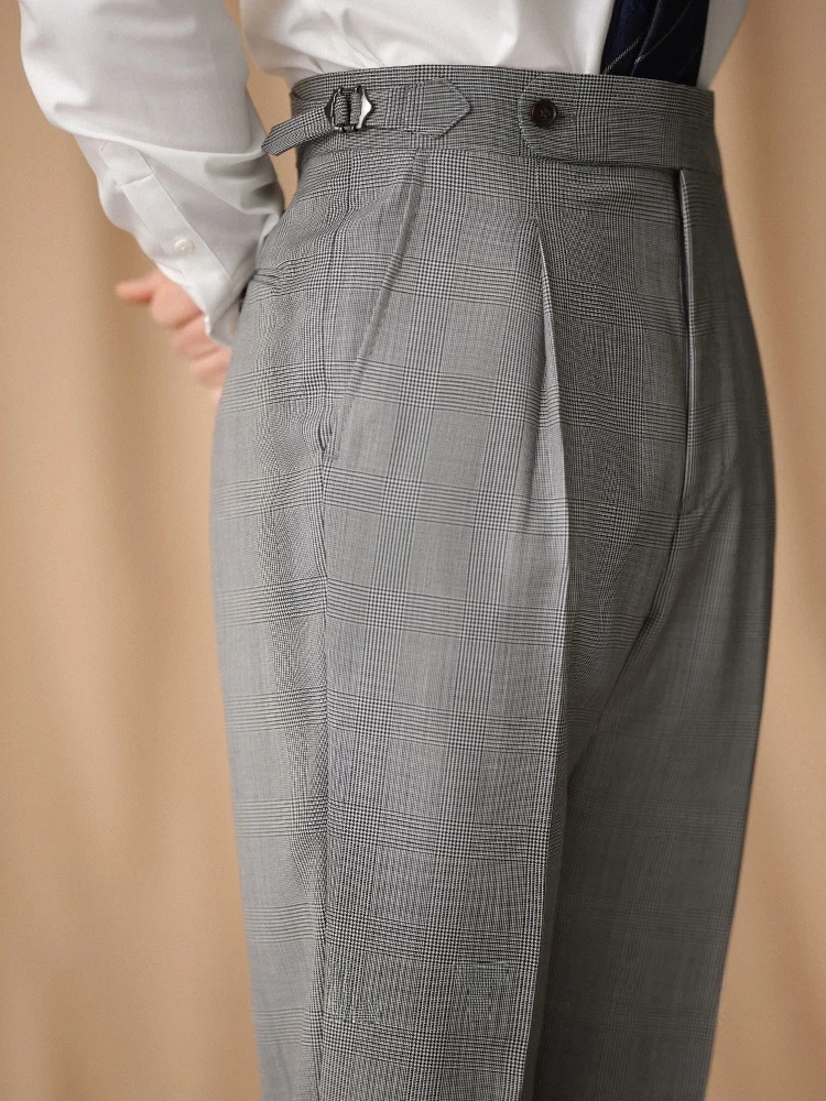 

Cultum 50, шерстяные мужские облегающие брюки для бизнеса с одной складкой Briti Prince Che, элитные повседневные прямые брюки