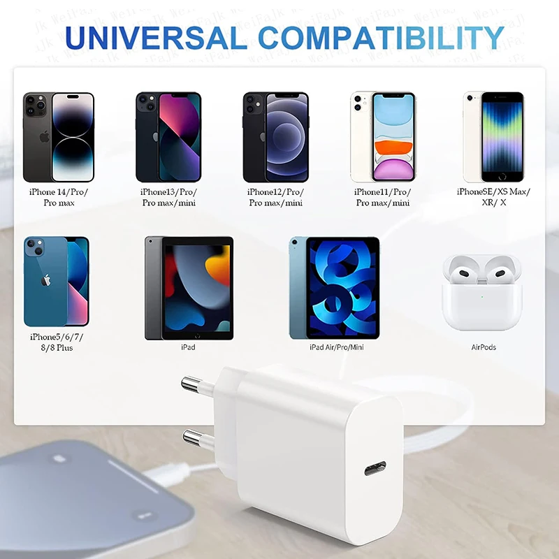 For Apple Original 30W Quick Charger For iPhone 11 13 12 14 15 Pro Max Mini XR XS 8 Plus iPad Fast Charging Type C iPhone Cable