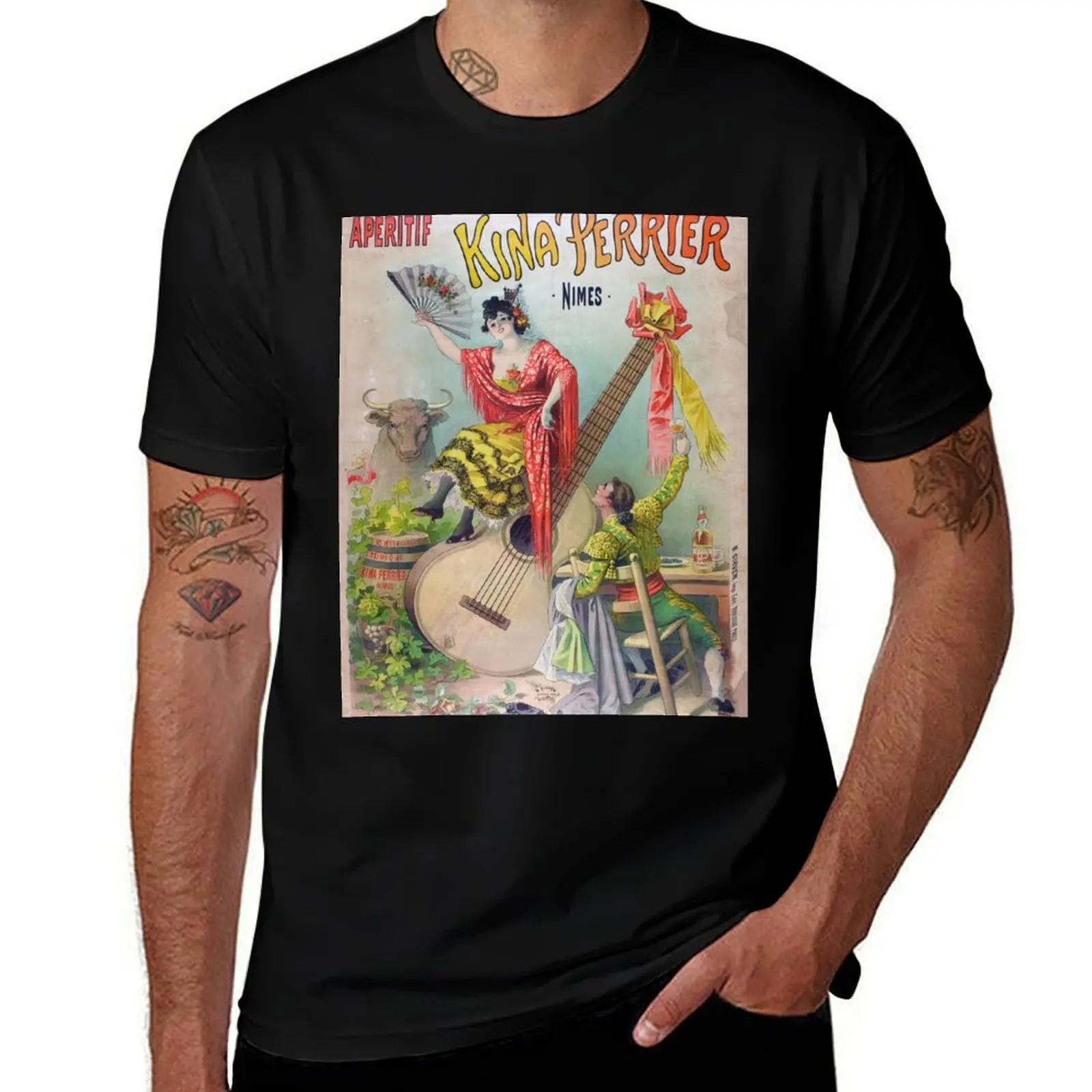 Kina Perrier, Apéritif T-Shirt Fashion Graphic Tee for Men T-Shirt