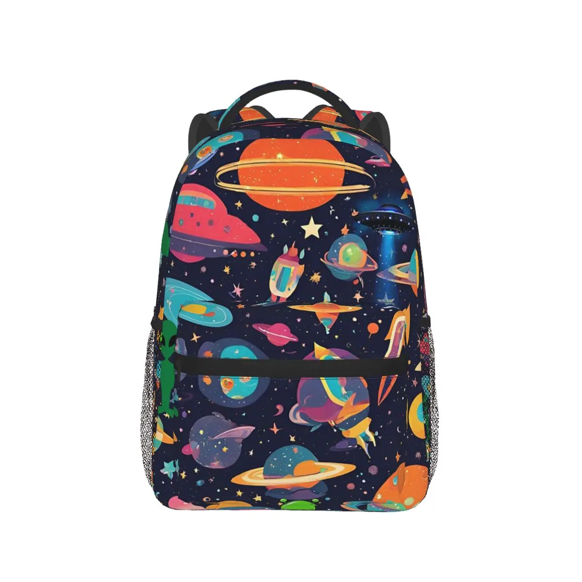 

Colour Alien Rocket Spaceship Backpack Hot Sale Daypack Large Capacity Boys Girls BookBag School Bag Shoulder Bags for Men Women