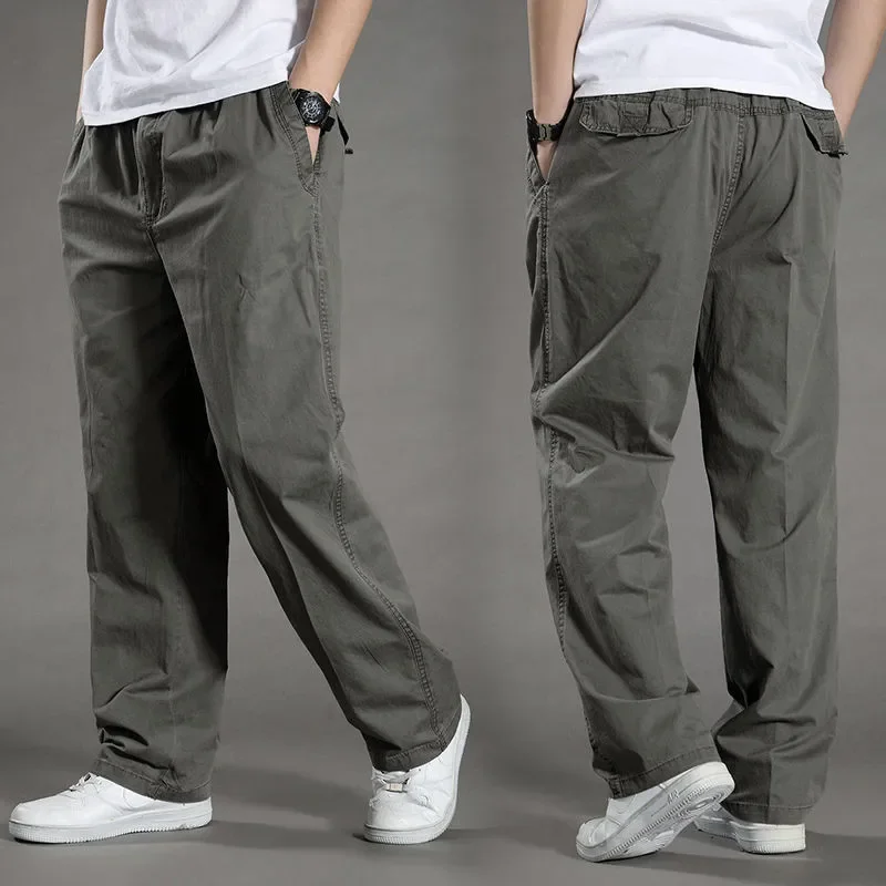 

Men's Cargo Pants Spring Cotton Black Work Pants Large Size New Summer Casual Climbing Joggers Sweatpants Man Autumn Trousers