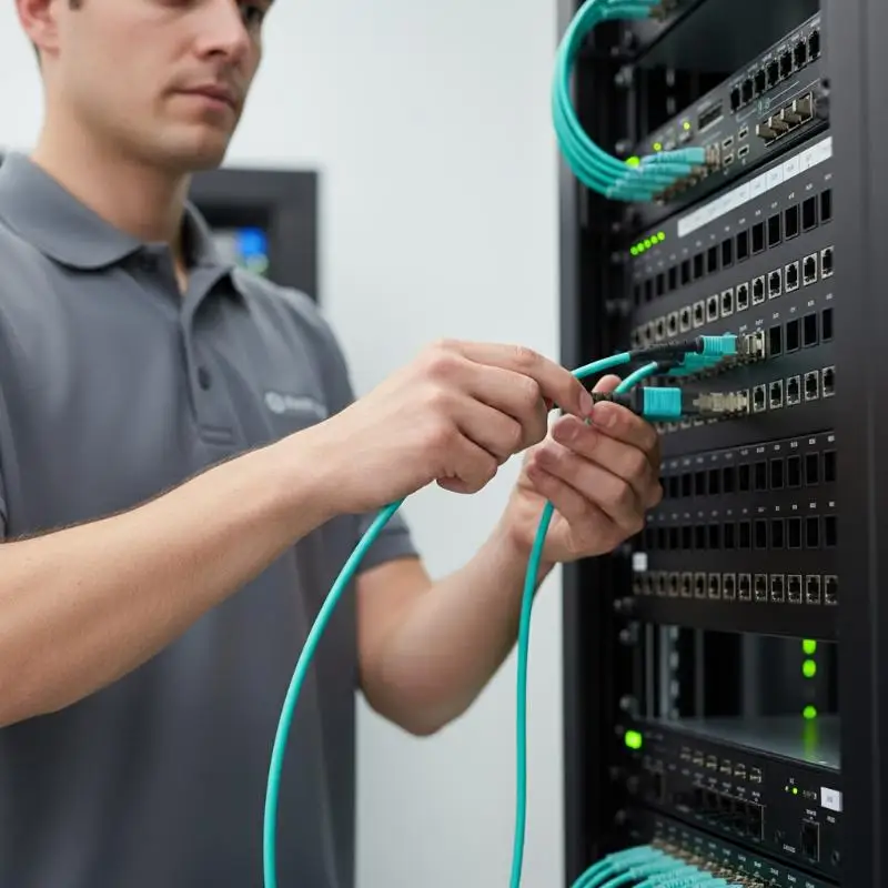 

MPO MPO 8 Fiber OM3 Patch Cord Female to Female for Stable and Reliable Network Infrastructure Use