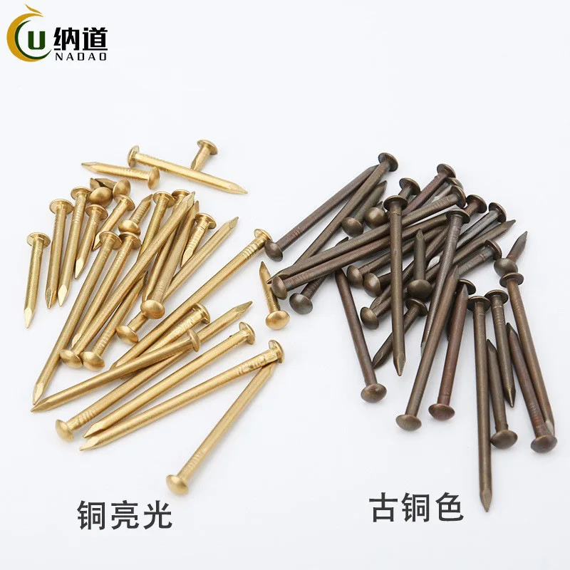 真鍮製丸頭釘-家具金物-しっかりとした銅製アクセサリー-アンティーク銅釘