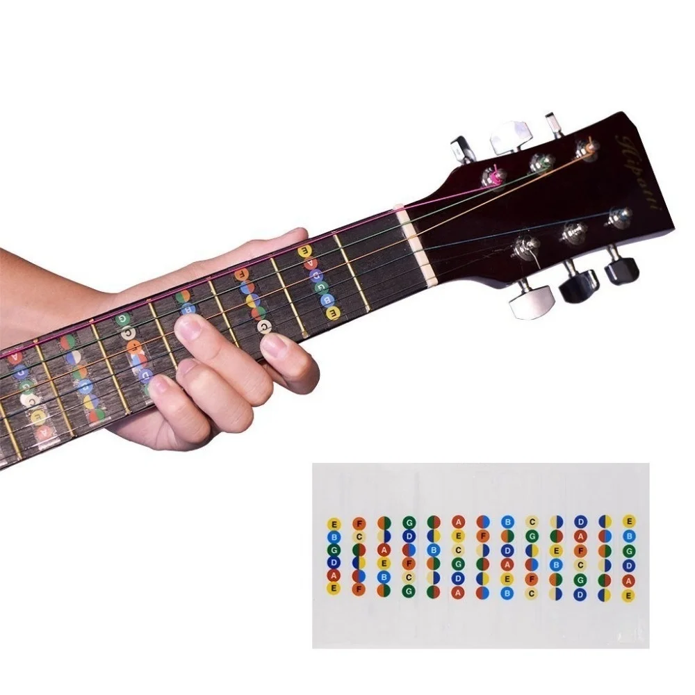 Guitar Fretboard Notes Map Labels Sticker Fingerboard Fret Decals 6 String Acoustic Electric