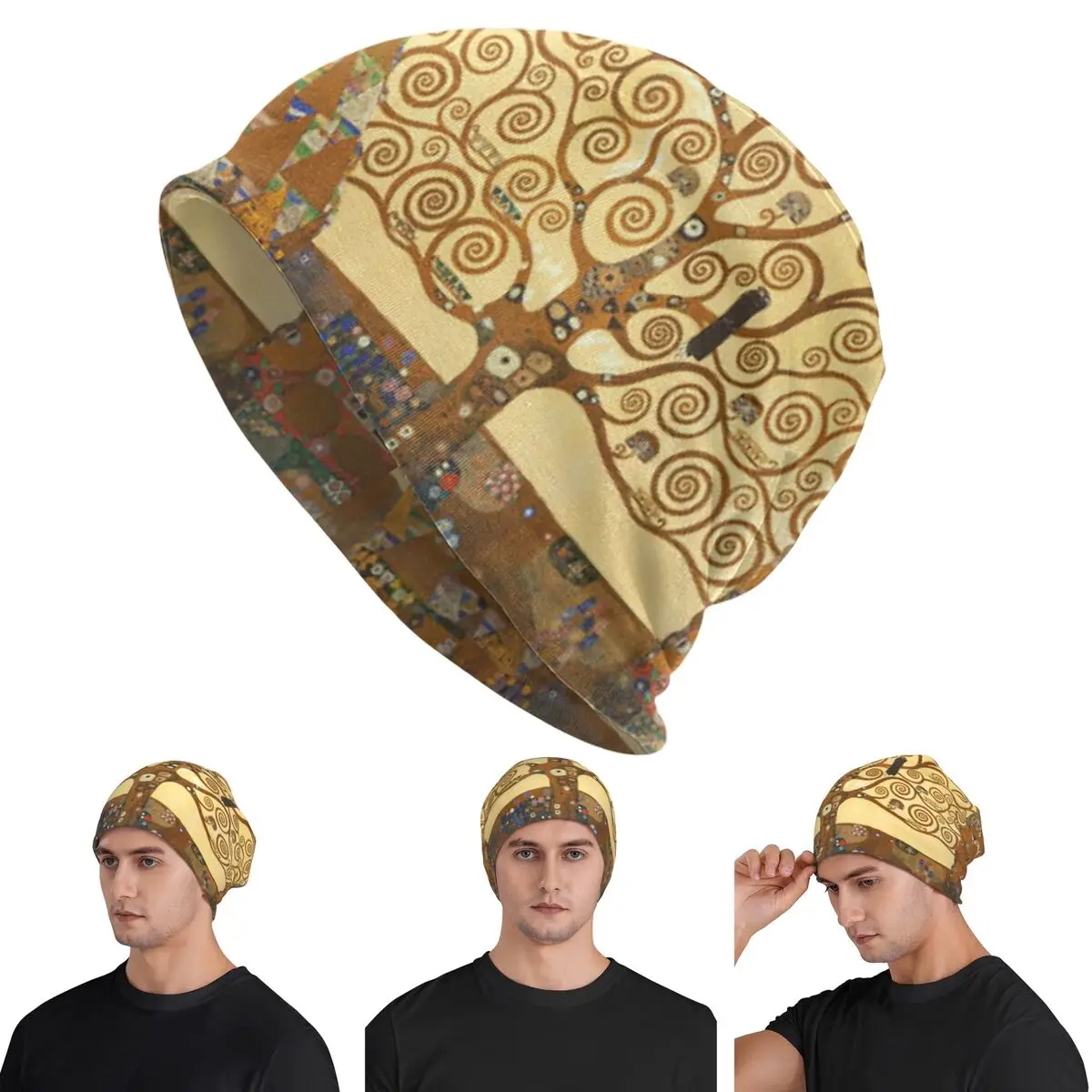 Tree Of Life Stoclet Frieze Gustav Klimt  Men Women Adult Beanies Caps Knitted Bonnet Hat Warm  Autumn Winter  Skullies Hats