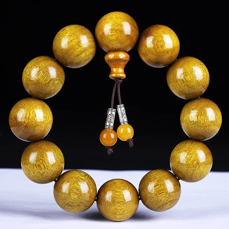 Gold nanmu 108 Buddhist beads hand string men and women's small leaf zhen Nan rosary lovers bracelet mens jewlery