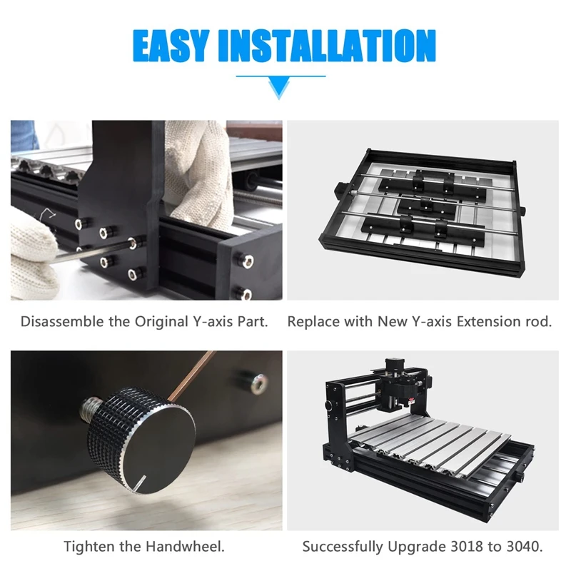 Imagem -03 - Cnc Gravação Fresadora Kit de Extensão Atualização Compatível com Cnc 3018pro para 3040