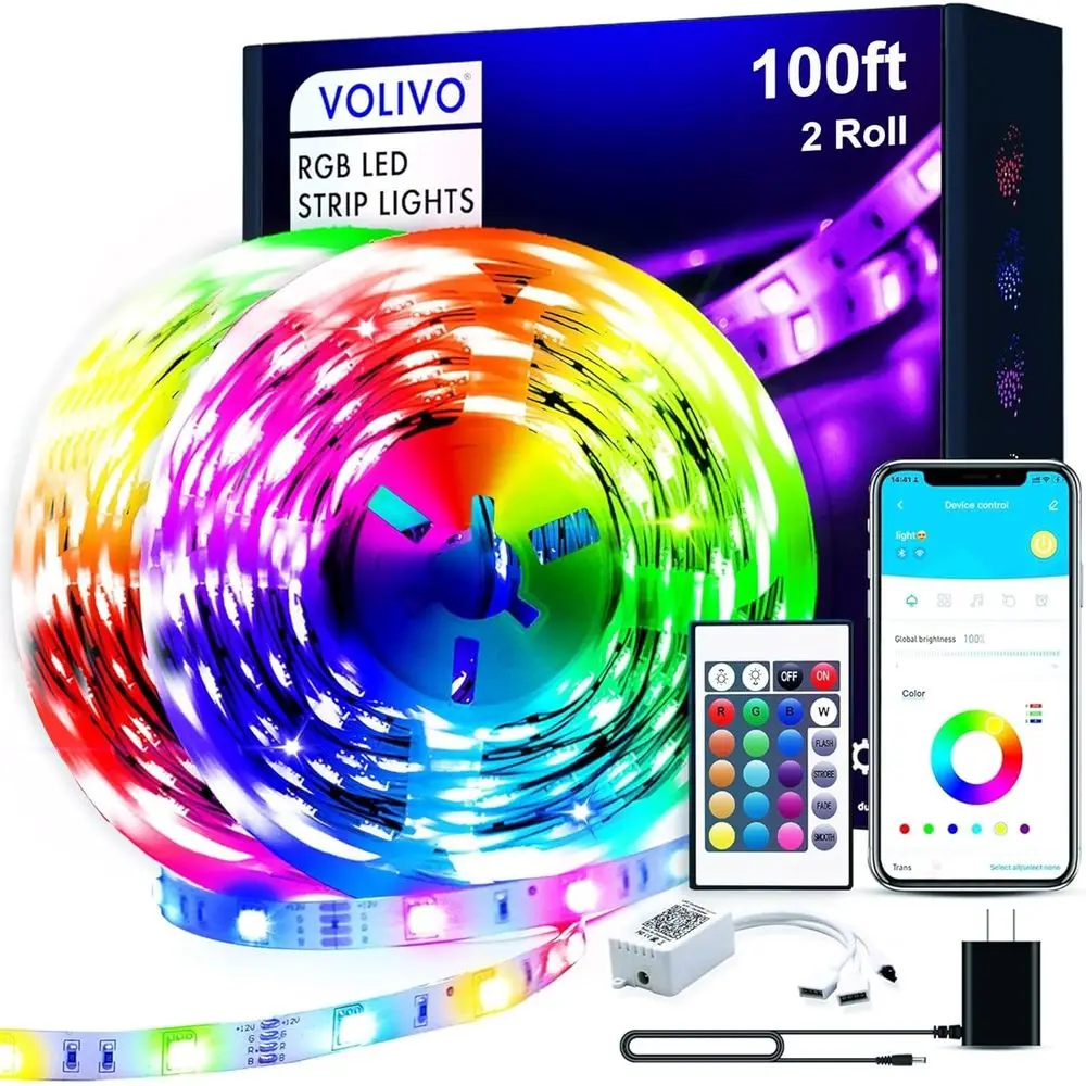 

Bluetooth & IR Control RGB LED Strip Lights for Bedroom, Music Sync, Home Decor