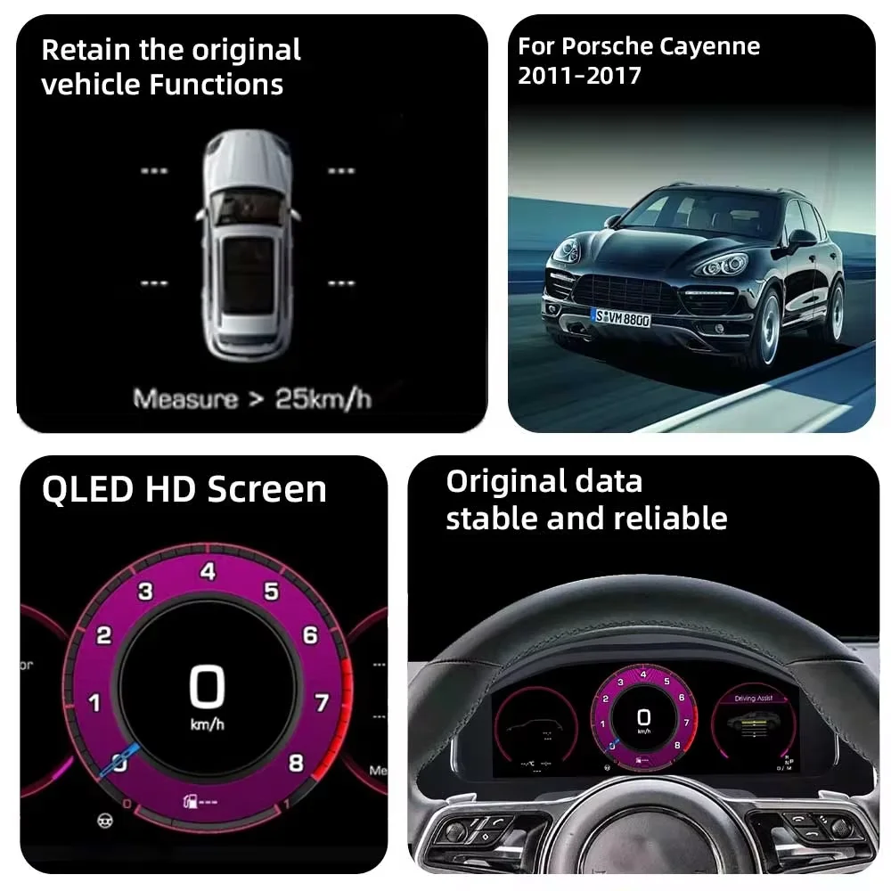 Digital Instrument Cluster For Porsche Cayenne 2011-2017 Speedometer Dashboard Gauge Cockpit Virtual Instrument 12.3