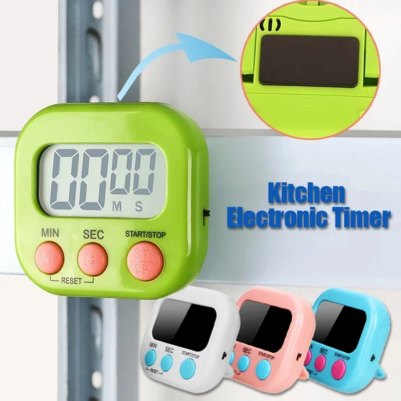 Digital Kitchen Timer Reminder Learning Stopwatch Big LED Display Baking Timer for Cooking Shower Workout Alarm Reminder Tool