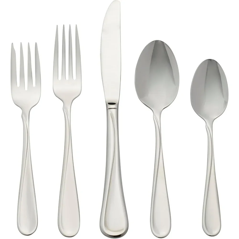 45 piece stainless steel cutlery set, serving 8 people