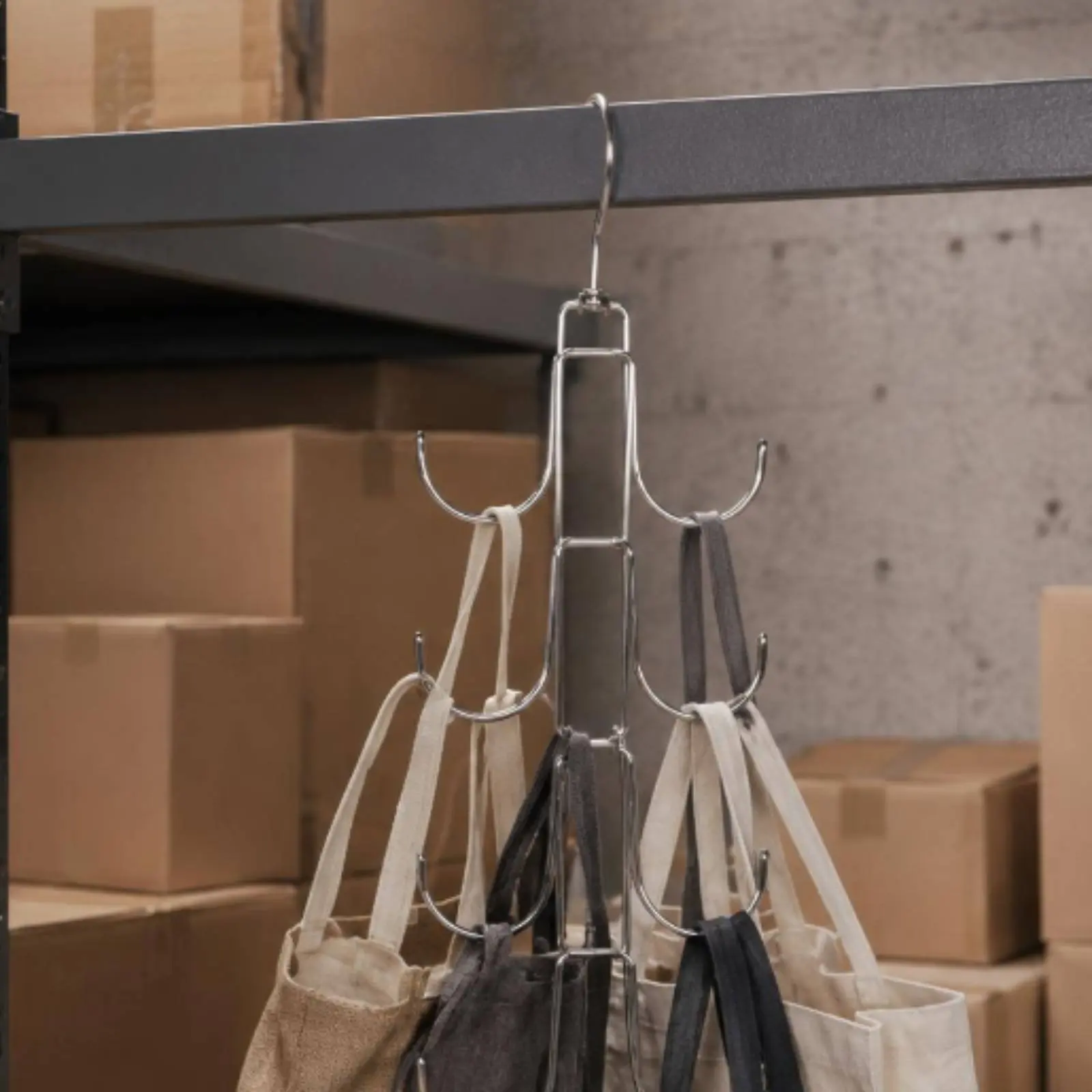 

Wall Mounted Garment Hook Rack Metal Rotating Hanger Rack Home Storage Easy to Install Sturdy