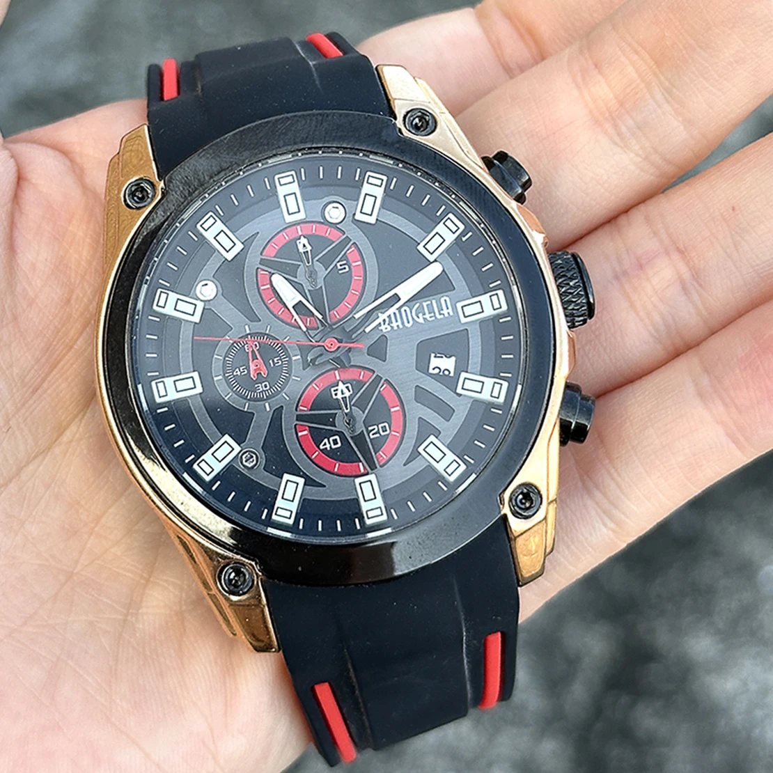 

BAOGELA 2023 New Brand Luxury Men Quartz Watch Waterproof Chronograph Full Steel Date Men's Sport Watches Relogio Masculino