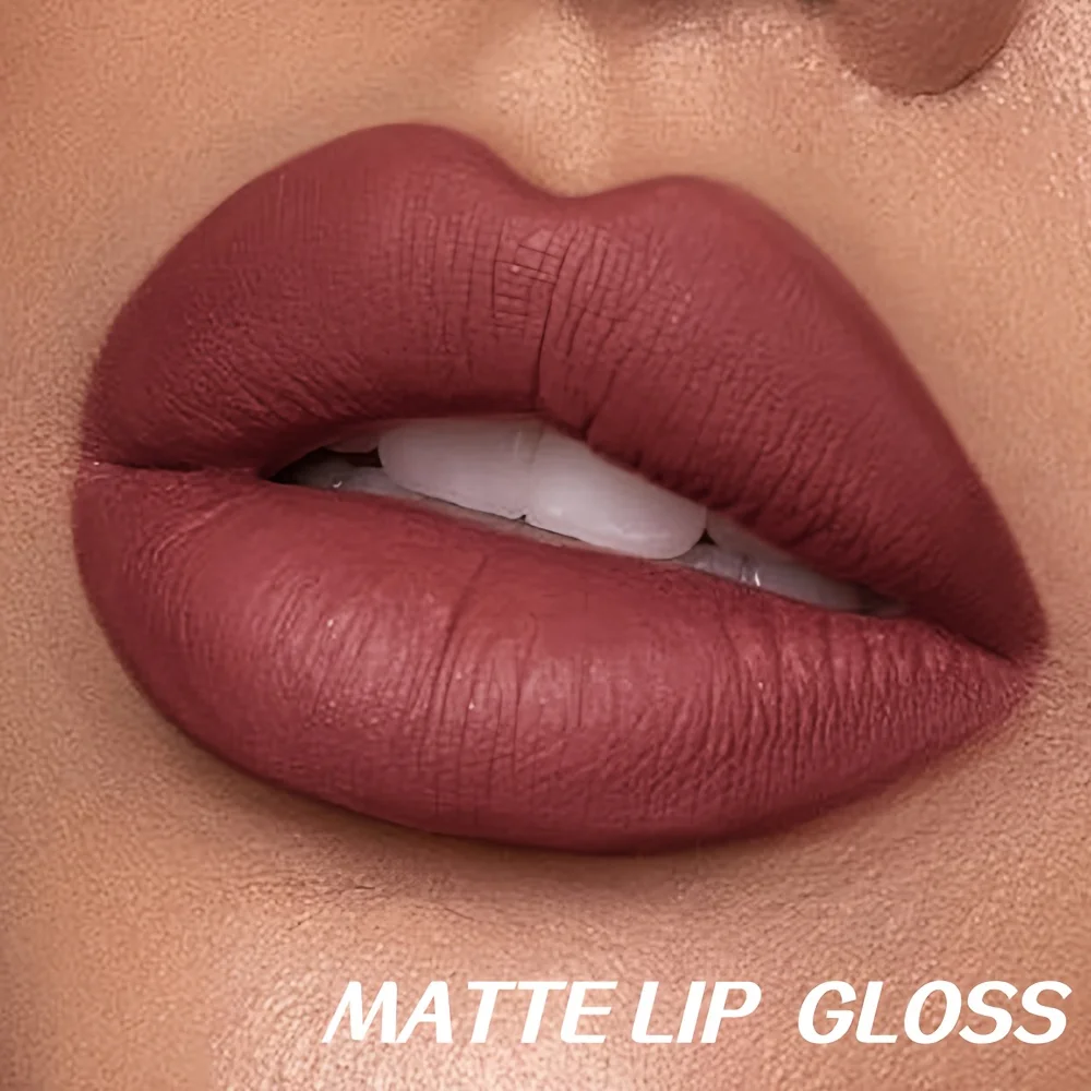 Conjunto de delineador labial fosco e brilho labial, 3 peças, maquiagem labial de veludo antiaderente à prova d'água de longa duração, presente de lama labial suave para mulheres
